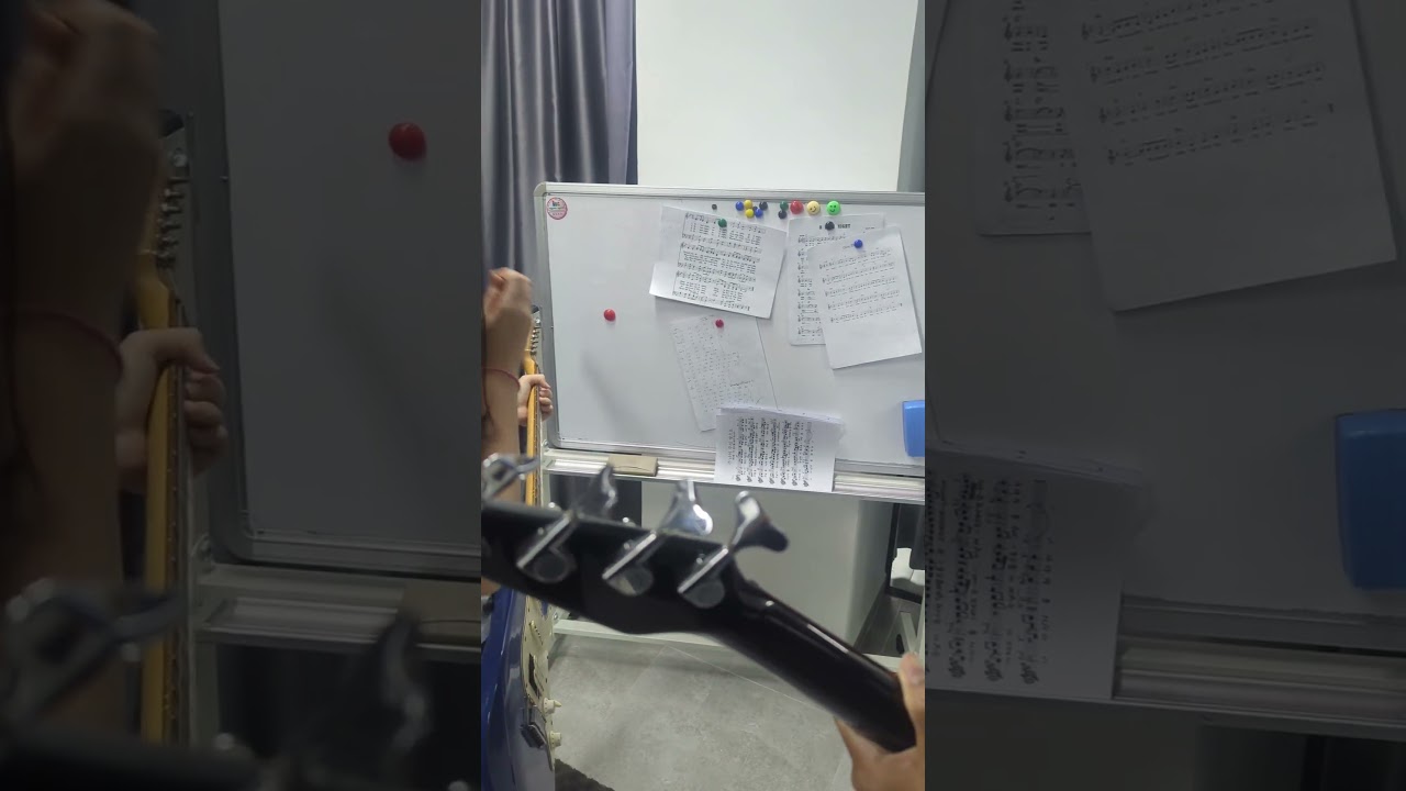 music training with guitar and bass 