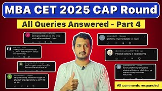 MBA CET 2025 CAP Round | All queries answered | All comments responded - Part 4