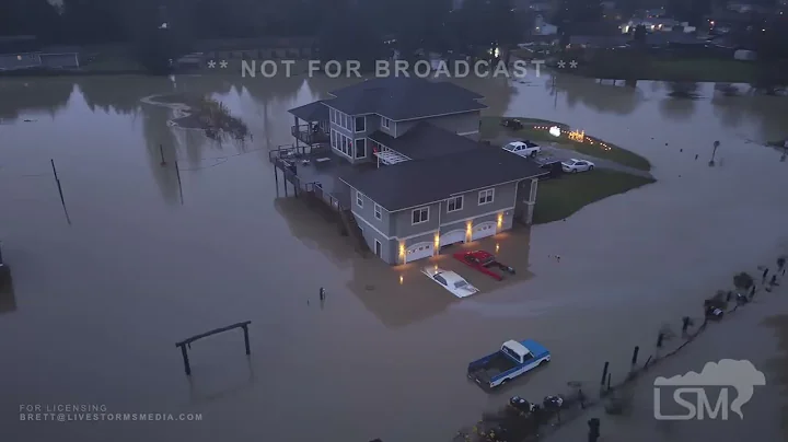12-12-2025 Burlington, WA  - Major Flood - Drone Neighborhood Evacuated and Flooding