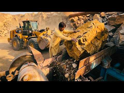 INSANE Rock Crushing Machine! Giant Stones Destroyed in Seconds 🔥#rockcrushing