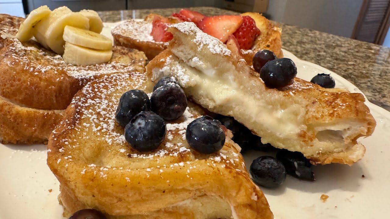 Dreamy,Cream cheese stuffed French toast