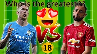 Football Comparison De Bruyne Vs Bruno Fernandes