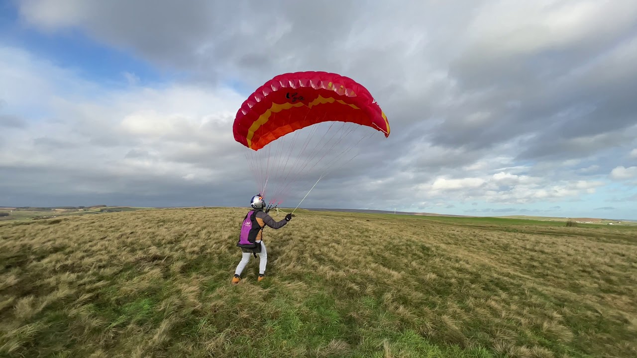 Paragliding ground handling training strong wind conditions
