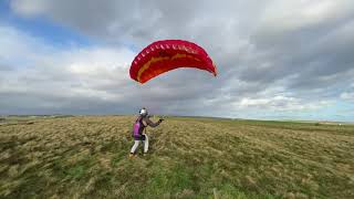 Paragliding ground handling training strong wind conditions