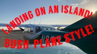 EPIC Bush-plane style landing in a Cessna 206 - Short island airstrip!