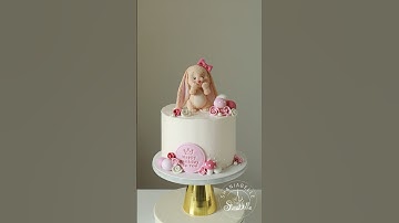 Pretty bunny fondant cake, stay tuned for our online courses #trending #shorts #fondant #cake #fyp