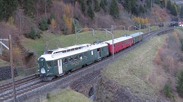 BDe 4/4 1646 at the Gotthard – The Swallow on a charter run on the autumnal northern ramp