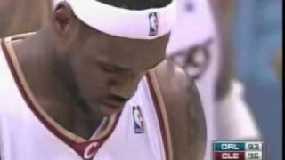 Lebron James pumps up the crowd before shooting a free throw