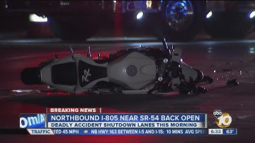 Deadly crash shuts down north I-805 near Sweetwater Road