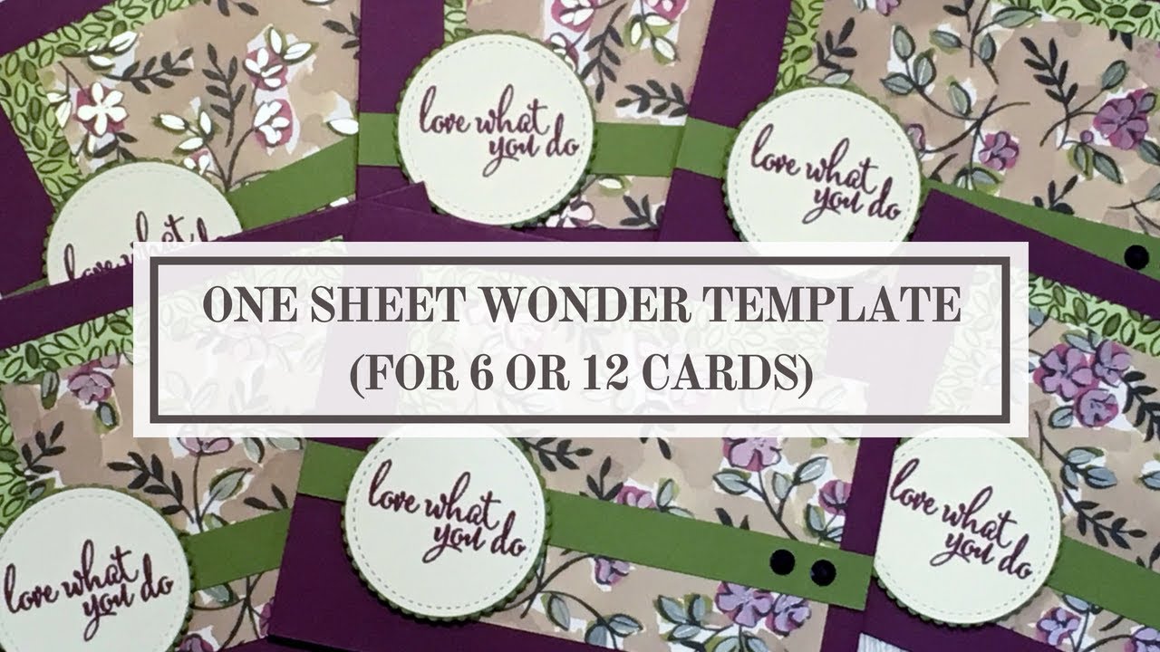 One Sheet Wonder Cards Template (FOR 6 OR 12 CARDS) - YouTube