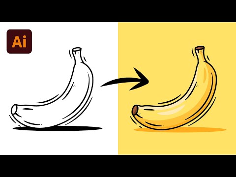 Adobe Illustrator Tutorial - Create a Banana Vector (HD)