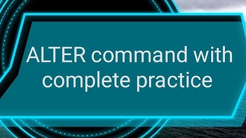 ALTER command in SQL || SQL in telugu
