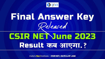 CSIR NET Final Answer Key Released..!!