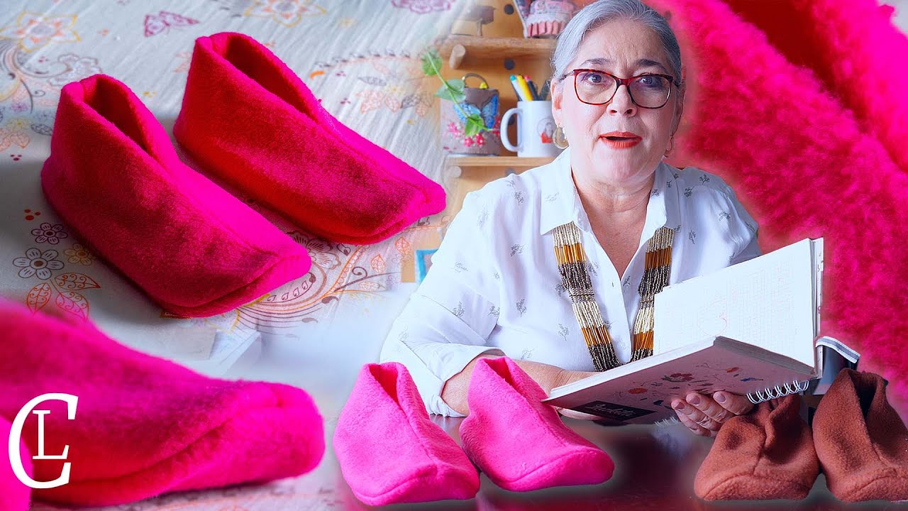 PANTUFLAS o BABUCHAS para estar en casa ¡CÓMODAS, LINDAS y FÁCILES🥿✨Con un pedazo de tela
