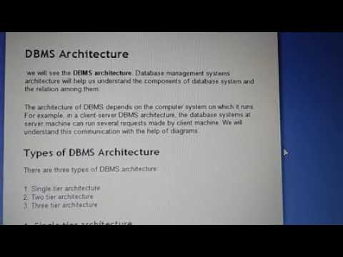 DBMS Architecture Three level Architecture - YouTube