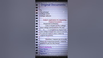 application for requesting original documents/original documents #application #shorts