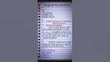 application for requesting original documents/original documents #application #shorts