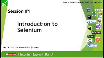 Selenium Automation Session #1 - Introduction to Selenium