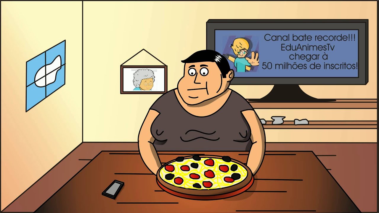 Caçoe Comer a Pizza E Surfá-la No Internet Ou O Jogo De Jogos De Vídeo Foto  de Stock - Imagem de graxa, gordo: 112424366