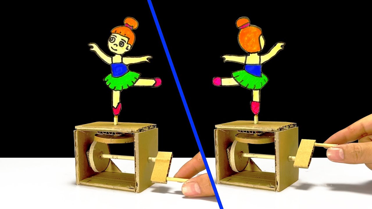 DIY Ballerina Dancing Automata From Cardboard ตุ๊กตาเต้นระบำ YouTube