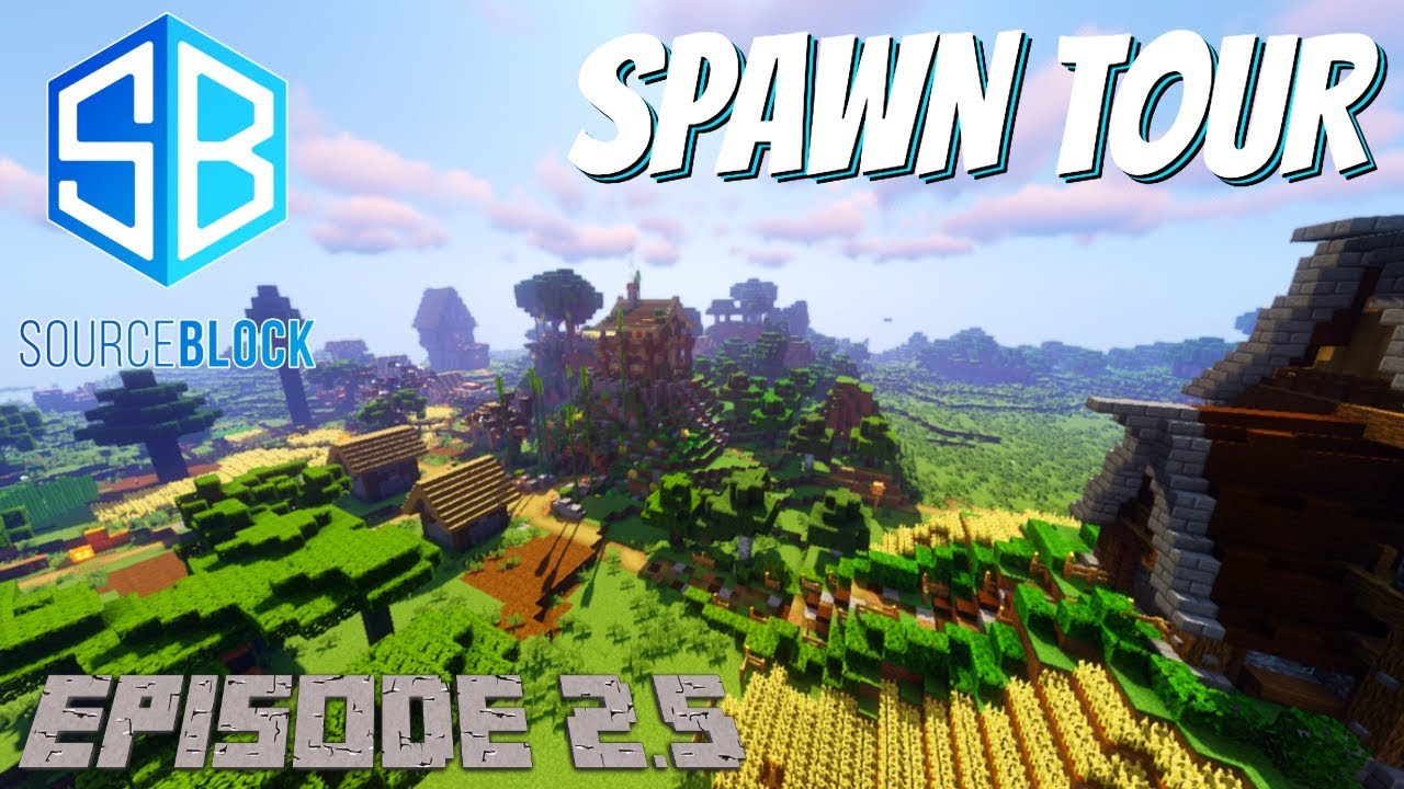 Sourceblock Minecraft Smp Spawn Town Smp Tour Episode 2 5 With Avomance Youtube