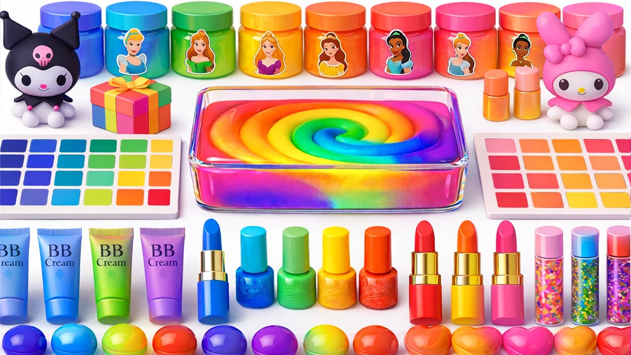 RAINBOW SLIME CHALLENGE 🎀 30 Minutes Satisfying Slime Mixing, with Makeup Glitters | Tana Slime