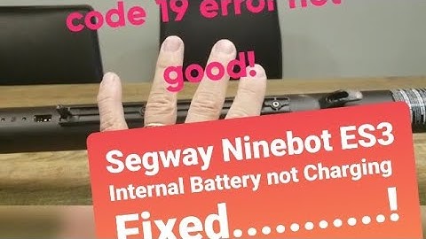 Ninebot Segway ES3 ES4 Internal Battery Not Charging - diagnosed and fixed!