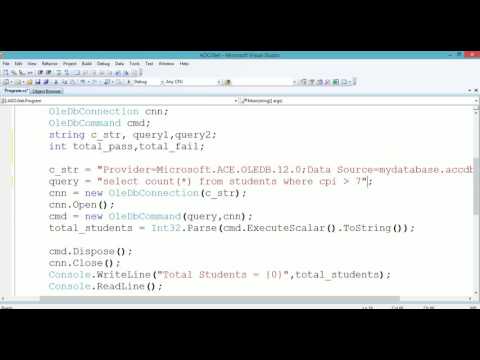 ADO .Net - C# Console Applications - ExecuteScalar - 2