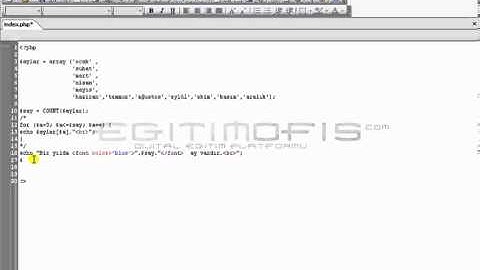 Php Dersleri Ders 11 - While Döngüsü