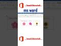 MS WORD Shortcut key Cherry blossom, Hibiscus and Sunflower #shorts #msword #shortcut