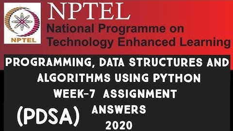 Programming, Data Structures And Algorithms Using Python||WEEK-7 ASSIGNMENT ANSWERS||#SKumarEdu||