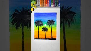 ‎✨ Amazing Sunset Drawing with Oil Pastels 🌄 | Relaxing Art Process #Shorts #Drawing #OilPastelArt