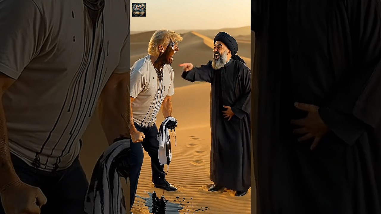 Trump's Desert Bath Goes HILARIOUSLY Wrong! ????????️ #trumpswar #funny 