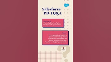 Day01 - PD-1 Q&A - What is Salesforce Platform Developer 1 certification? #salesforce #sfdc