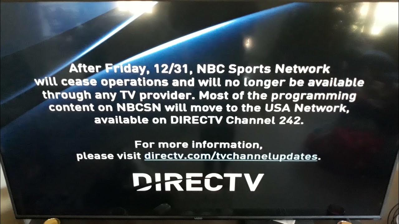 DirecTV NBC Sports Network Shutdown Message December 19,2021 YouTube