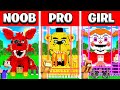 NOOB vs PRO vs GIRL FRIEND Minecraft FNAF ANIMATRONICS House BASE Build Battle! (Building Challenge)