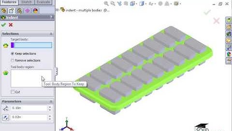 SolidWorks 7 Indent Feature   2 Using Multiple Tool Bodies