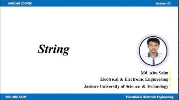 MATLAB Bangla Tutorial - M03 - String