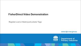 FishOnline - Video Demonstration – How to register lost or destroyed lobster tags