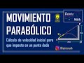 Movimiento Parabólico, Cálculo de la velocidad inicial conociendo el alcance máximo horizontal