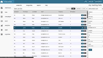 Lists By Email Blaster  - Edit And Delete Contacts