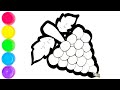 Learn to draw grapes easy step by step drawing for kids how to draw grapes easy for children