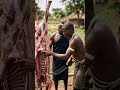 Raw Fresh Meat Cutting in African Village #africanculture  #shorts  #triballife