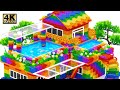 How To Build Villa In The Forest With Double Pool From Magnetic Balls, LEGO