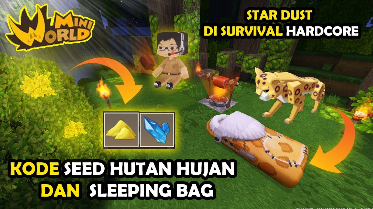 KODE SEED HUTAN HUJAN KEREN DAN CARA MUDAH MENEMUKAN STAR DUST DI HARDCORE ! - MINI WORLD BLOCK ART