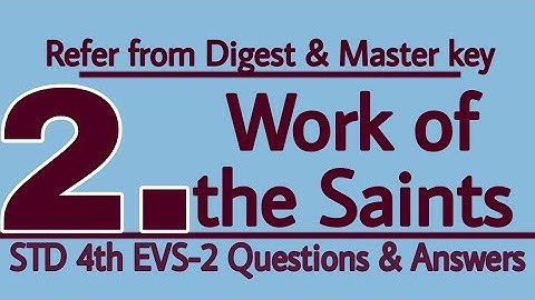 4th EVS- 2 |chapter 2 | Work of the Saints |Question answer in Hindi-Maharashtra Board