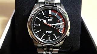 Seiko 5 Men Automatic Black Face Speed Dial Look SNK375K1