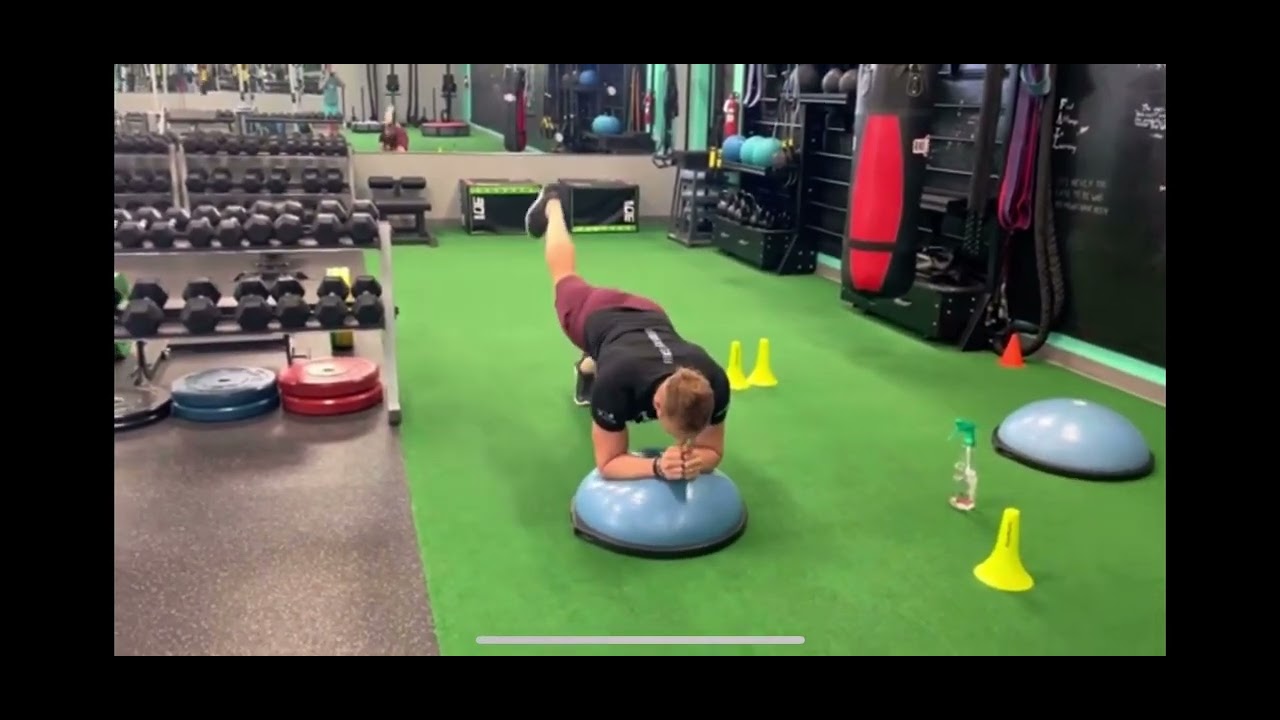 Bosu Ball plank Leg Raise - YouTube