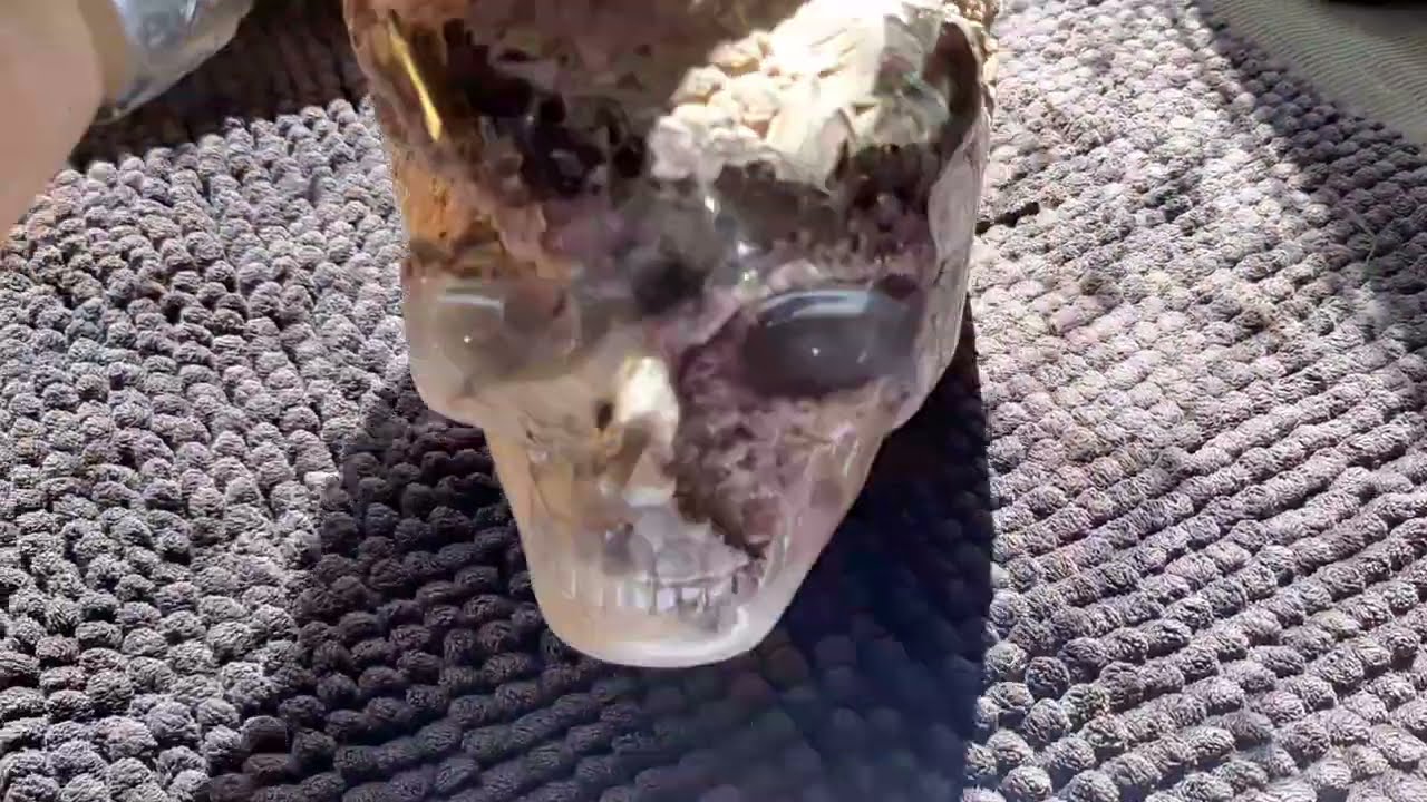 Walmere Cacoxanite  Amethyst Skull 7 1/2 pounds