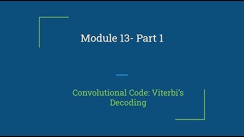 Digital Communication: 3.13 Error Control Systems Module 13  Part 1 by Prof. Biju Balakrishnan